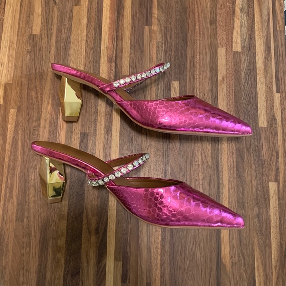 Kurt Geiger Pink Metallic Heels - Picture 5 of 14